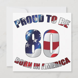 American 80th Birthday Card