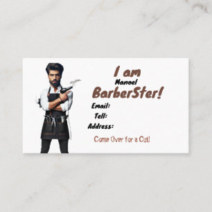 American, 89 mm x 51 mm Business Card,Barber theme Card
