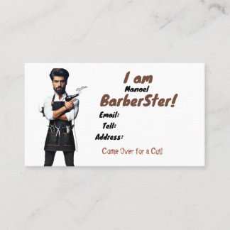American, 89 mm x 51 mm Business Card,Barber theme Card