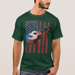 American Acoustic Guitar US Flag Vintage Guitaris T-Shirt