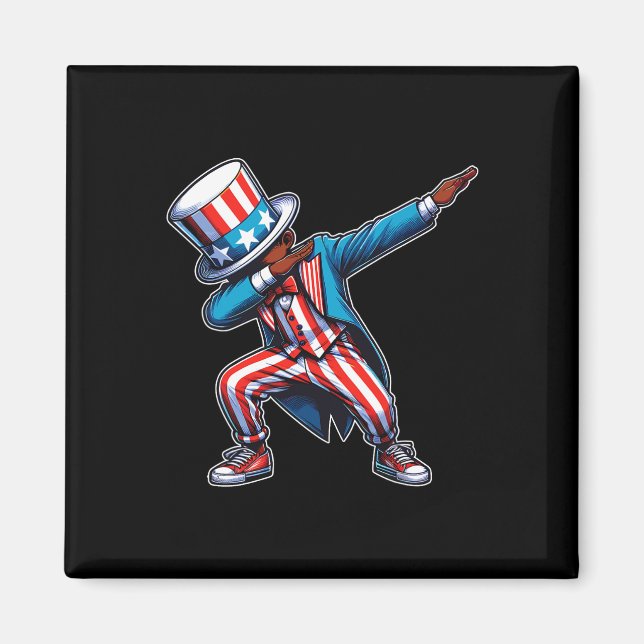 American African Dabbing Boy 4th Of July  Magnet (Front)