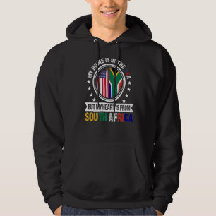 American African Flag Heart South Africa American  Hoodie