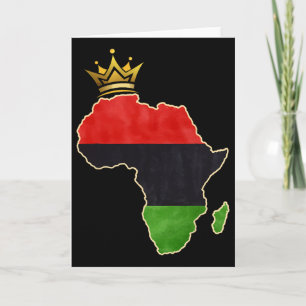American African Queen Pan Afro Map Flag Black His Card