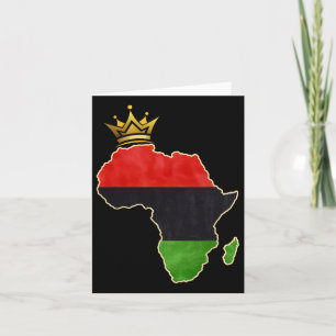 American African Queen Pan Afro Map Flag Black His Card