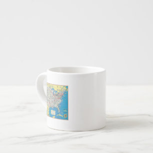 American Airlines system map Espresso Cup