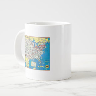 American Airlines system map Large Coffee Mug