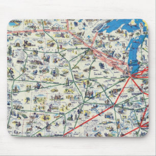 American Airlines system map Mouse Mat