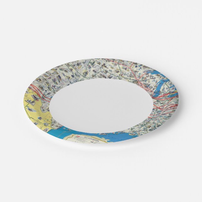 American Airlines system map Paper Plate (Angled)