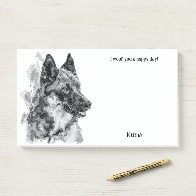 American Akita Abstract Art Dog Name  Post-it Notes (On Desk)