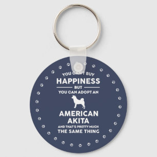 American Akita Adoption Happiness Key Ring