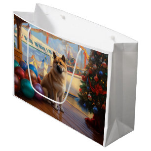 American Akita Christmas Cruise: Pawsome Holiday  Large Gift Bag