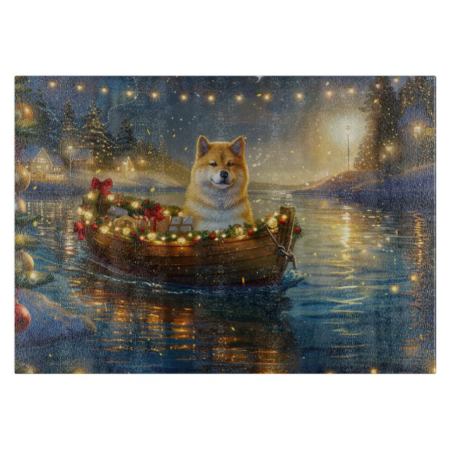 American Akita Christmas Festive Voyage Cutting Board (Front)