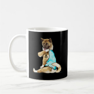 American-Akita Dog I Love Mom Tattoo American-Akit Coffee Mug