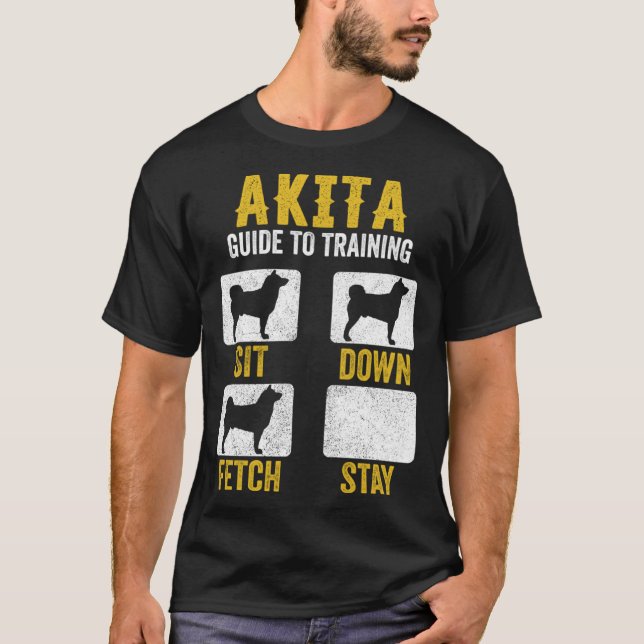 American Akita Guide To Training  Dog Mom Dad T-Shirt (Front)