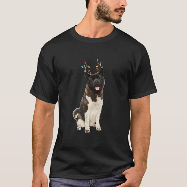 American Akita Reindeer Christmas Dog  for Men Wom T-Shirt (Front)