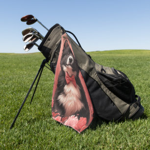 American Akita with Roses - Valentine's Day Golf Towel