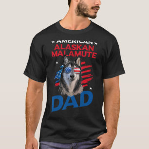 American Alaskan Malamute Dad Usa Flag Patriotic 4 T-Shirt