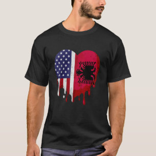 American Albanian Heritage Month Albania Flag Hear T-Shirt