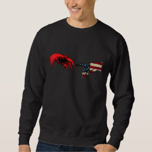 American Albanian USA Flag USA Albania God Hands Sweatshirt
