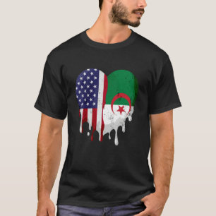 American Algerian Heritage Month Algeria Flag Hear T-Shirt