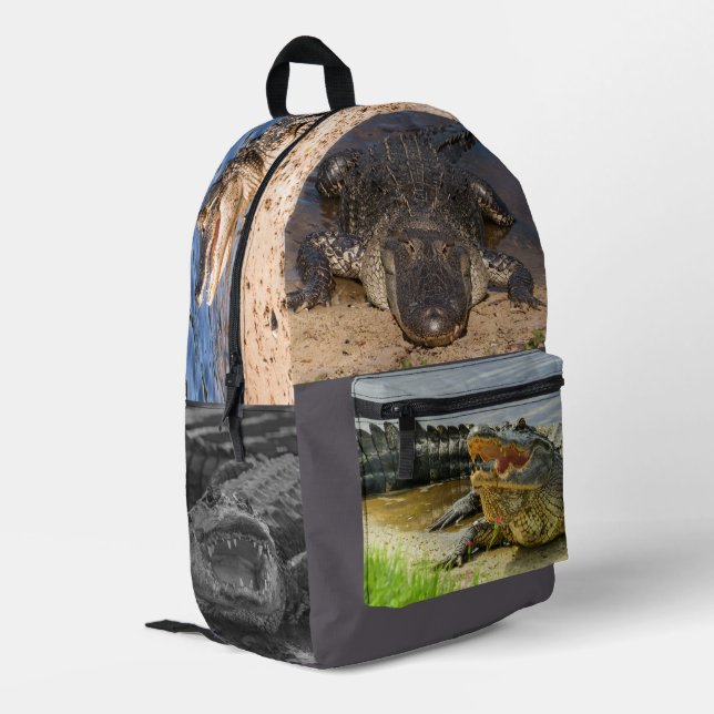 American Alligators photography Printed Backpack (Back Corner Left)