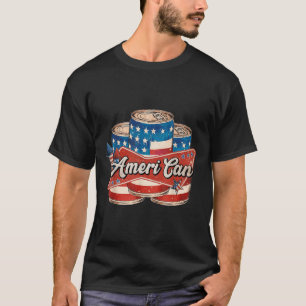 American Ameri Can 4th Of July Retro Usa Beer Patr T-Shirt