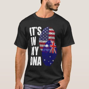 American And Australian Mix DNA Flag Heritage T-Shirt