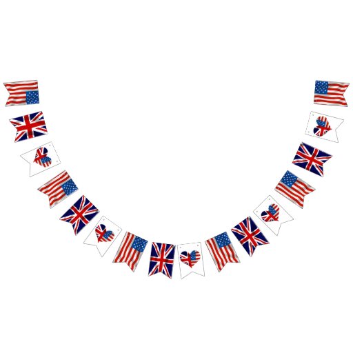 Image of American and British flags, Royal Wedding Bunting