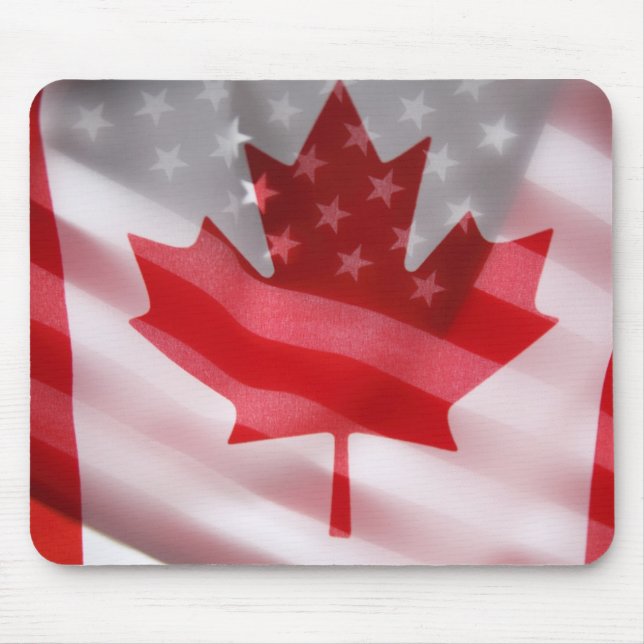 American and Canadian flags mouspad Mouse Mat (Front)