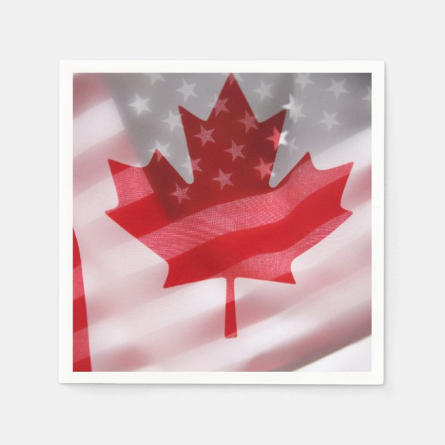 American and Canadian flags Napkin (Front)