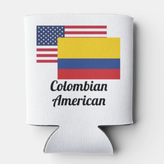 American And Colombian Flag Can Cooler