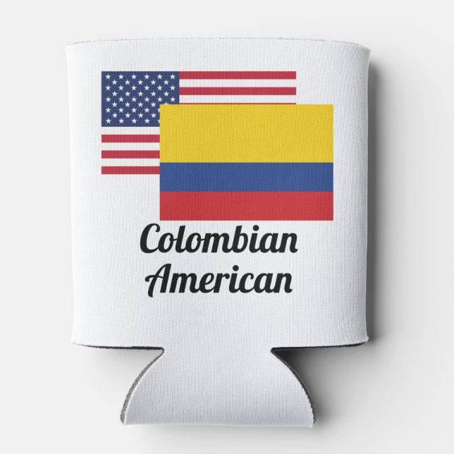 American And Colombian Flag Can Cooler (Back)