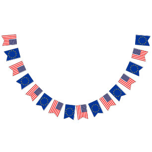 American and European wedding party Bunting Flags