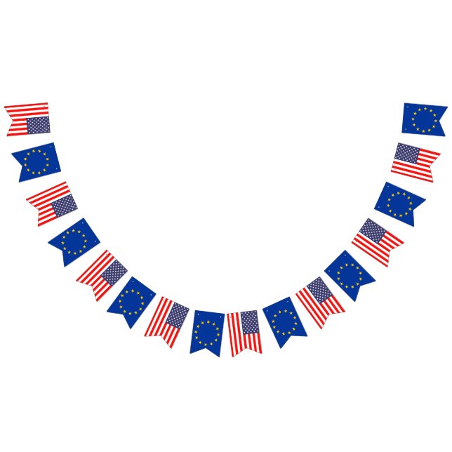 American and European wedding party Bunting Flags (All)