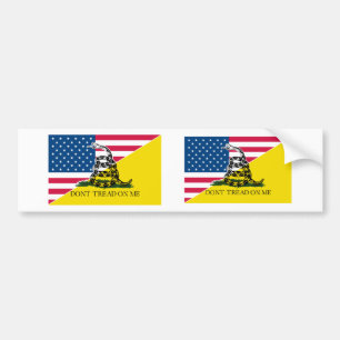 American and Gadsden Flag Bumper Sticker