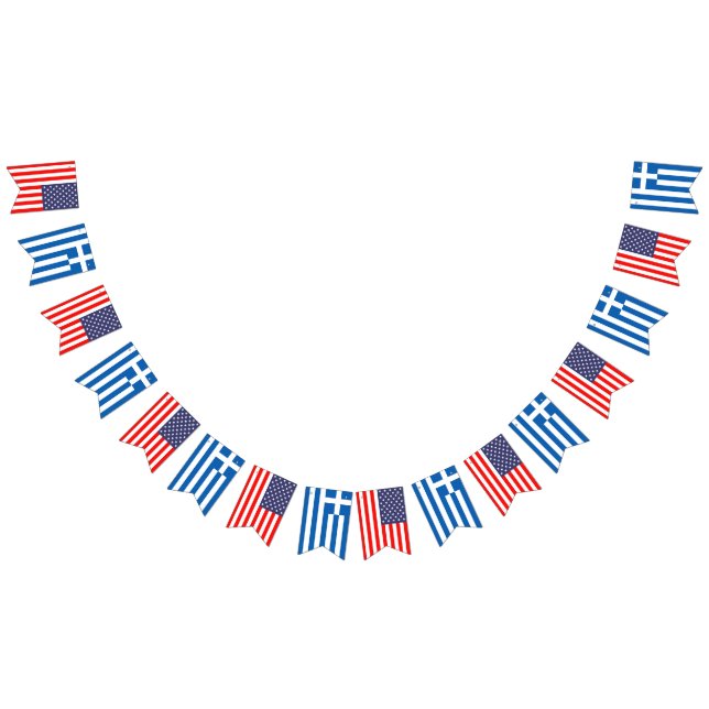 American and Greek international wedding party Bunting (All)