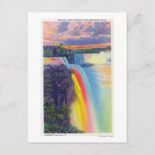 American and Horseshoe Falls at Dusk Postcard