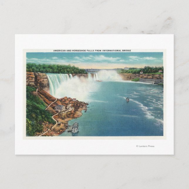 American and Horseshoe Falls Postcard (Front)
