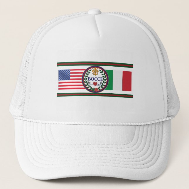 American and Italian flag Trucker's Hat (Front)
