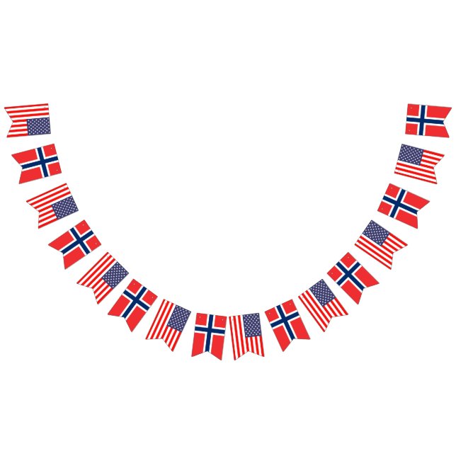 American and Norwegian international wedding party Bunting (All)
