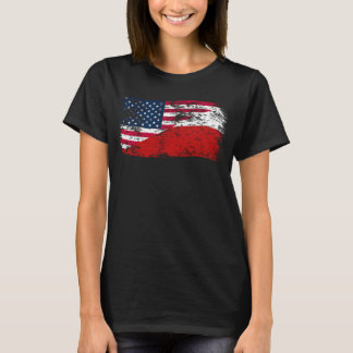 American and Polish flag combined into one in a vi T-Shirt
