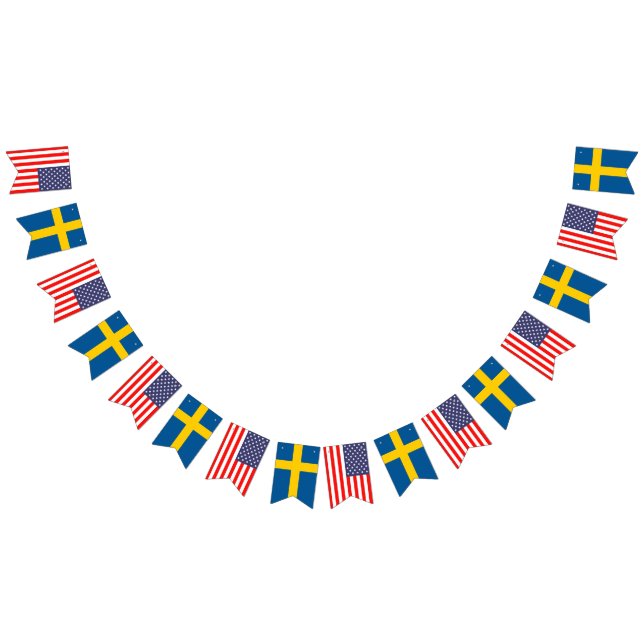 American and Swedish international wedding party Bunting (All)