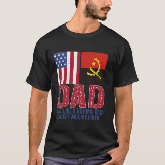 American Angolan Flag Dad Design for Father s Day T-Shirt