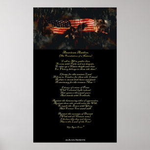 American Anthem Patriotic Art & Poem Poster