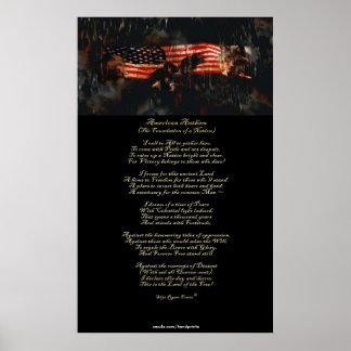 American Anthem Patriotic Art & Poem Poster