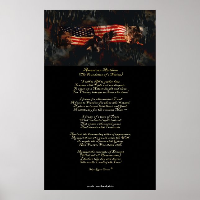 American Anthem Patriotic Art & Poem Poster (Front)