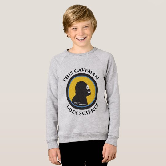 American Apparel Raglan: Science Smart Caveman Sweatshirt
