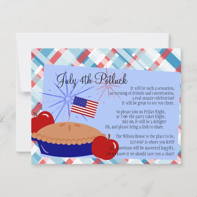 American Apple Pie Invitation (Front)