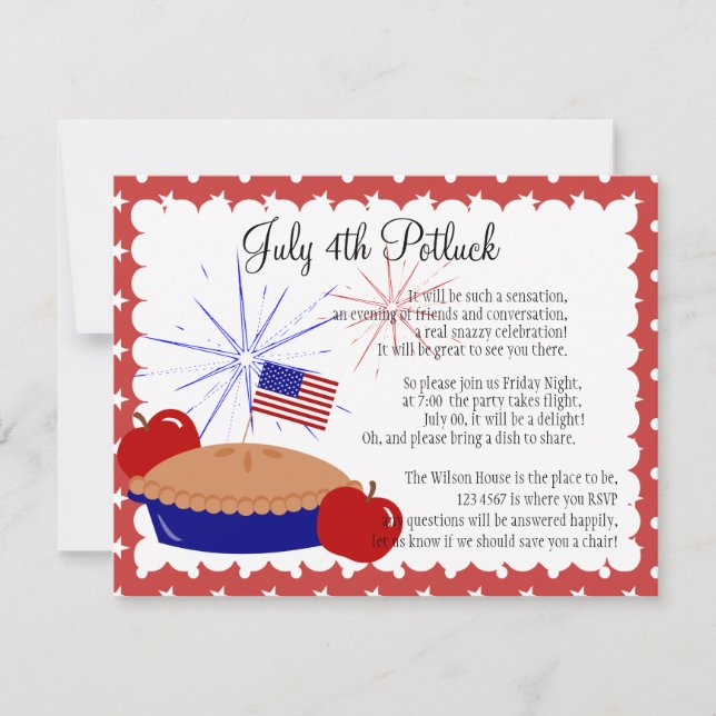 American Apple Pie Invitation (Front)
