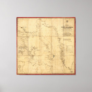 American Arctic Expedition Map (1853) Canvas Print